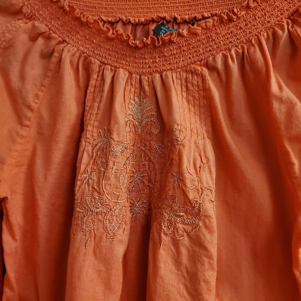 Lucky Brand Embroidered Peasant Top - Picture 2 of 5